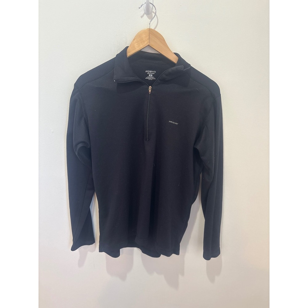 Patagonia Capilene Midweight Quarter Zip Pullover Black Womens Medium Activewear